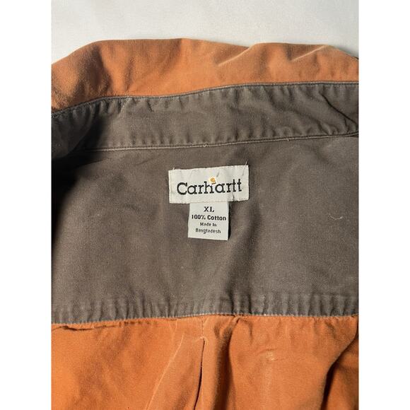 LOT(2) Carhartt S107SIE Shirts Burnt Orange/Gray Button Up Short Sleeve Mens XL - Picture 3 of 16